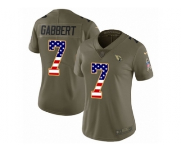 Women Nike Arizona Cardinals #7 Blaine Gabbert Limited Olive USA Flag 2017 Salute to Service NFL Jersey