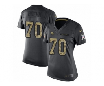 Women Nike Arizona Cardinals #70 Evan Boehm Limited Black 2016 Salute to Service NFL Jersey