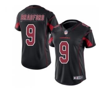 Women Nike Arizona Cardinals #9 Sam Bradford Black Stitched NFL Limited Rush Jersey