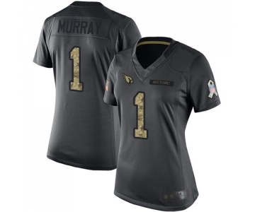 Women's Arizona Cardinals #1 Kyler Murray Limited Black 2016 Salute to Service Football Jersey