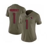 Women's Arizona Cardinals #1 Kyler Murray Limited Olive 2017 Salute to Service Football Jersey