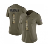 Women's Arizona Cardinals #1 Kyler Murray Limited Olive Camo 2017 Salute to Service Football Jersey