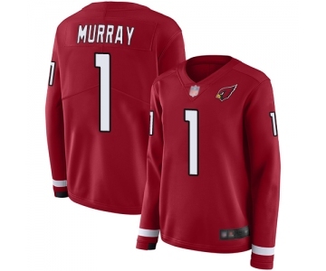 Women's Arizona Cardinals #1 Kyler Murray Limited Red Therma Long Sleeve Football Jersey