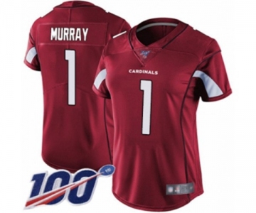 Women's Arizona Cardinals #1 Kyler Murray Red Team Color Vapor Untouchable Limited Player 100th Season Football Jersey