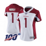 Women's Arizona Cardinals #1 Kyler Murray White Vapor Untouchable Limited Player 100th Season Football Jersey