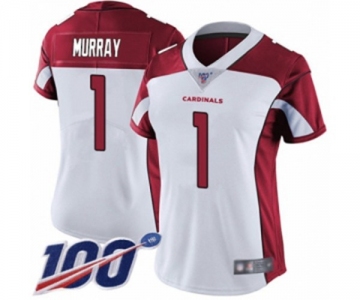 Women's Arizona Cardinals #1 Kyler Murray White Vapor Untouchable Limited Player 100th Season Football Jersey