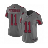 Women's Arizona Cardinals #11 Larry Fitzgerald Limited Silver Inverted Legend Football Jersey