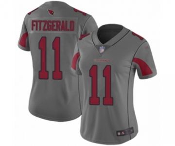 Women's Arizona Cardinals #11 Larry Fitzgerald Limited Silver Inverted Legend Football Jersey