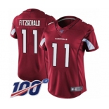 Women's Arizona Cardinals #11 Larry Fitzgerald Red Team Color Vapor Untouchable Limited Player 100th Season Football Jersey