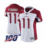 Women's Arizona Cardinals #11 Larry Fitzgerald White Vapor Untouchable Limited Player 100th Season Football Jersey