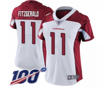 Women's Arizona Cardinals #11 Larry Fitzgerald White Vapor Untouchable Limited Player 100th Season Football Jersey