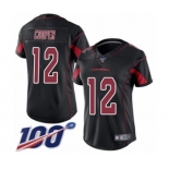 Women's Arizona Cardinals #12 Pharoh Cooper Limited Black Rush Vapor Untouchable 100th Season Football Jersey