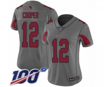 Women's Arizona Cardinals #12 Pharoh Cooper Limited Silver Inverted Legend 100th Season Football Jersey