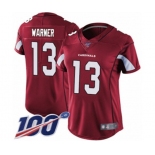 Women's Arizona Cardinals #13 Kurt Warner Red Team Color Vapor Untouchable Limited Player 100th Season Football Jersey