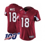 Women's Arizona Cardinals #18 Kevin White Red Team Color Vapor Untouchable Limited Player 100th Season Football Jersey