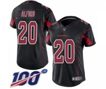 Women's Arizona Cardinals #20 Robert Alford Limited Black Rush Vapor Untouchable 100th Season Football Jersey