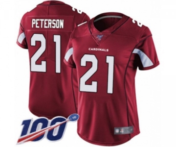 Women's Arizona Cardinals #21 Patrick Peterson Red Team Color Vapor Untouchable Limited Player 100th Season Football Jersey