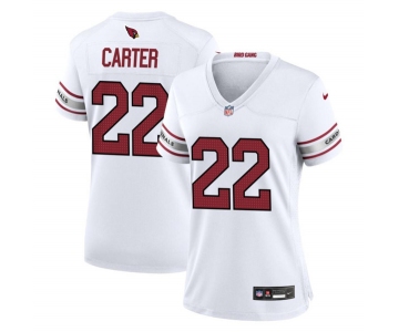 Women's Arizona Cardinals #22 Michael Carter White 2023 Stitched Jersey