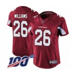 Women's Arizona Cardinals #26 Brandon Williams Red Team Color Vapor Untouchable Limited Player 100th Season Football Jersey