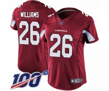 Women's Arizona Cardinals #26 Brandon Williams Red Team Color Vapor Untouchable Limited Player 100th Season Football Jersey