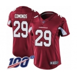 Women's Arizona Cardinals #29 Chase Edmonds Red Team Color Vapor Untouchable Limited Player 100th Season Football Jersey