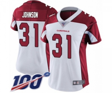 Women's Arizona Cardinals #31 David Johnson White Vapor Untouchable Limited Player 100th Season Football Jersey