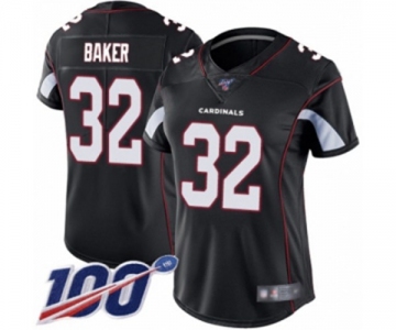 Women's Arizona Cardinals #32 Budda Baker Black Alternate Vapor Untouchable Limited Player 100th Season Football Jersey