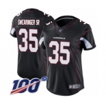 Women's Arizona Cardinals #35 D.J. Swearinger SR Black Alternate Vapor Untouchable Limited Player 100th Season Football Jersey