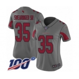 Women's Arizona Cardinals #35 D.J. Swearinger SR Limited Silver Inverted Legend 100th Season Football Jersey