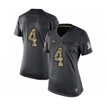 Women's Arizona Cardinals #4 Andy Lee Limited Black 2016 Salute to Service Football Jersey