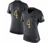 Women's Arizona Cardinals #4 Andy Lee Limited Black 2016 Salute to Service Football Jersey