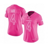 Women's Arizona Cardinals #4 Andy Lee Limited Pink Rush Fashion Football Jersey