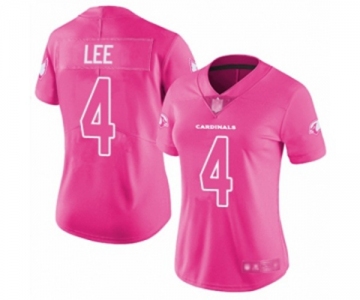 Women's Arizona Cardinals #4 Andy Lee Limited Pink Rush Fashion Football Jersey