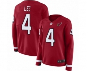 Women's Arizona Cardinals #4 Andy Lee Limited Red Therma Long Sleeve Football Jersey