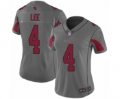 Women's Arizona Cardinals #4 Andy Lee Limited Silver Inverted Legend Football Jersey