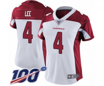 Women's Arizona Cardinals #4 Andy Lee White Vapor Untouchable Limited Player 100th Season Football Jersey