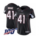 Women's Arizona Cardinals #41 Kenyan Drake Black Alternate Vapor Untouchable Limited Player 100th Season Football Jersey