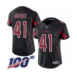 Women's Arizona Cardinals #41 Kenyan Drake Limited Black Rush Vapor Untouchable 100th Season Football Jersey