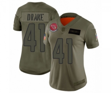 Women's Arizona Cardinals #41 Kenyan Drake Limited Olive 2019 Salute to Service Football Jersey