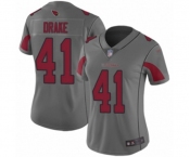 Women's Arizona Cardinals #41 Kenyan Drake Limited Silver Inverted Legend Football Jersey