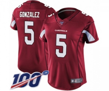 Women's Arizona Cardinals #5 Zane Gonzalez Red Team Color Vapor Untouchable Limited Player 100th Season Football Jersey