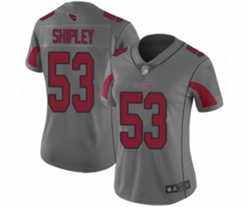 Women's Arizona Cardinals #53 A.Q. Shipley Limited Silver Inverted Legend Football Jersey