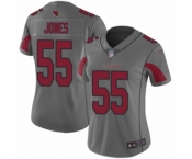 Women's Arizona Cardinals #55 Chandler Jones Limited Silver Inverted Legend Football Jersey