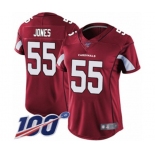 Women's Arizona Cardinals #55 Chandler Jones Red Team Color Vapor Untouchable Limited Player 100th Season Football Jersey