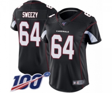 Women's Arizona Cardinals #64 J.R. Sweezy Black Alternate Vapor Untouchable Limited Player 100th Season Football Jersey