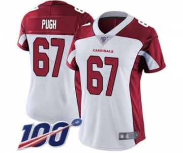 Women's Arizona Cardinals #67 Justin Pugh White Vapor Untouchable Limited Player 100th Season Football Jersey