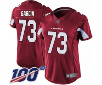 Women's Arizona Cardinals #73 Max Garcia Red Team Color Vapor Untouchable Limited Player 100th Season Football Jersey