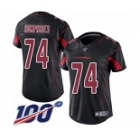 Women's Arizona Cardinals #74 D.J. Humphries Limited Black Rush Vapor Untouchable 100th Season Football Jersey