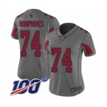 Women's Arizona Cardinals #74 D.J. Humphries Limited Silver Inverted Legend 100th Season Football Jersey