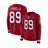 Women's Arizona Cardinals #89 Andy Isabella Limited Red Therma Long Sleeve Football Jersey